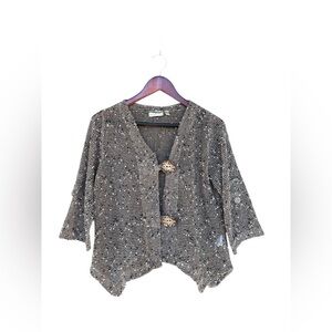 VTG Hailey Lyn Asymetrical Cardigan Lagenlook Fairy Cottagecore Grunge Sz Medium